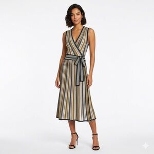 Diane Von Furstenberg Midi Wrap Knit Dress Size S Feminine Elegant Dress